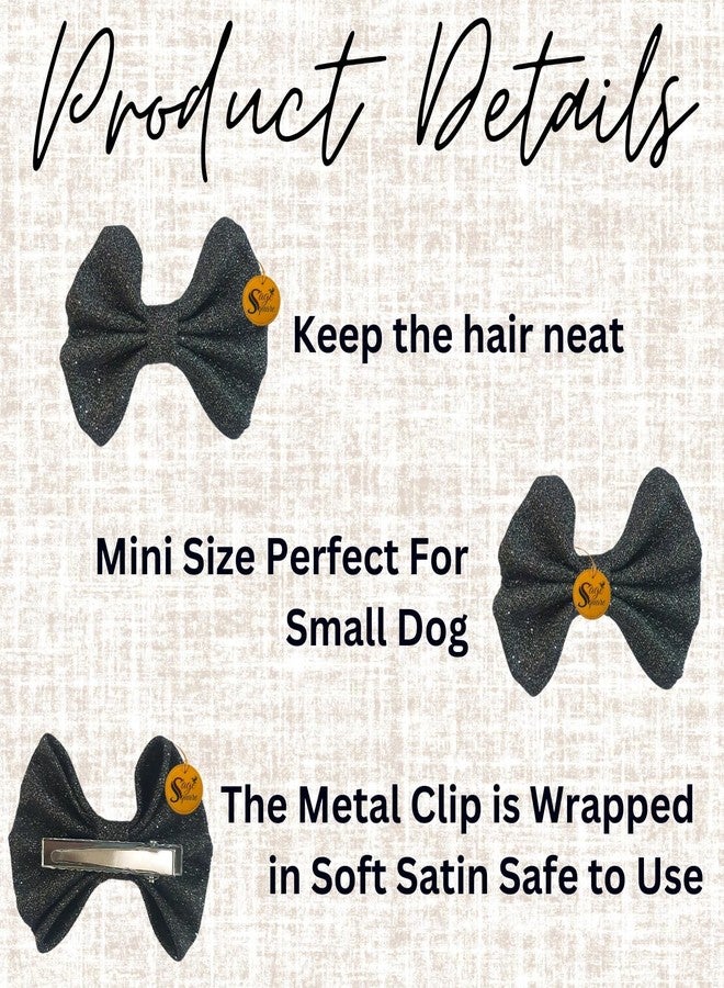Sage Square Luxury Pet Gliter Bow | Stylish Grooming Clip | Fancy Bowknot for Dogs & Cats | Elegant Non-Slip Hair Accessory for Special Occasions, Parties & Weddings | Perfect for Your Pet (Black) - Image 5